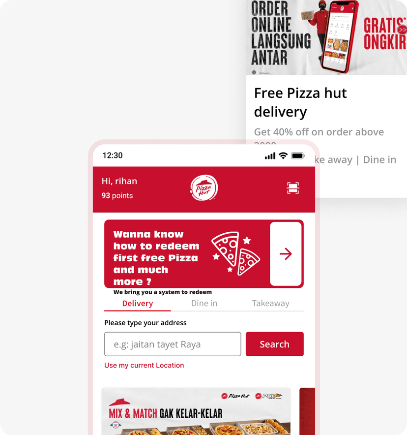 Pizza Hut Wireframes